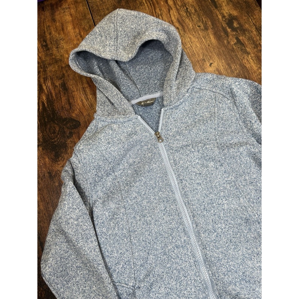 Eddie Bauer Women's Fleece Hoodie Jacket Full Zip Heather Blue Size Medium